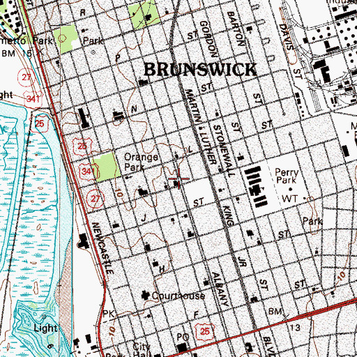 Topographic Map of Saint Andrews Christian Methodist Episcopal Church, GA