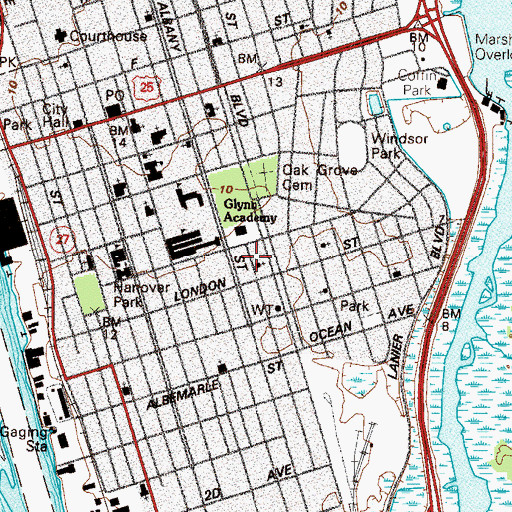 Topographic Map of Saint Andrews Holiness Church, GA