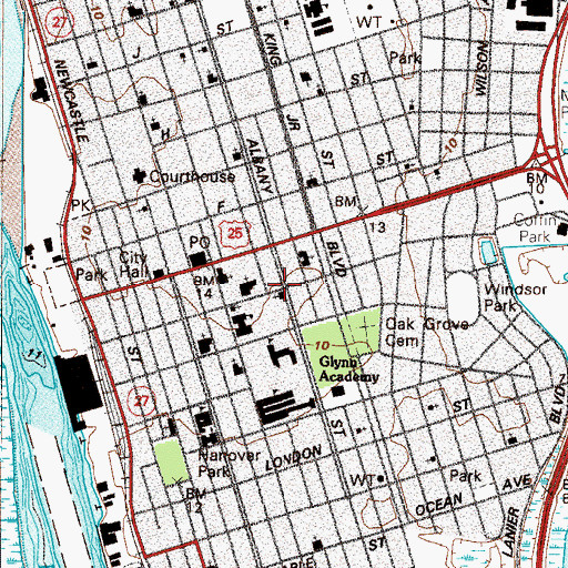 Topographic Map of Saint Athanasius Protestant Episcopal Church, GA