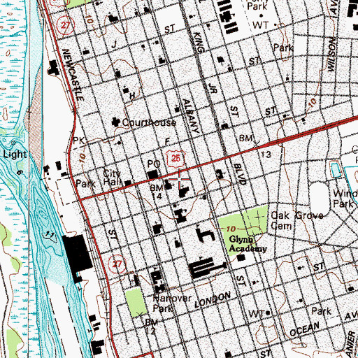 Topographic Map of Saint Marks Square, GA
