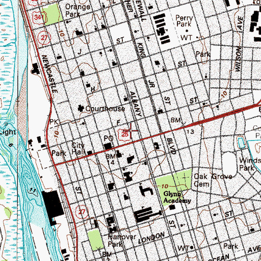 Topographic Map of Saint Pauls African Methodist Episcopal Church, GA