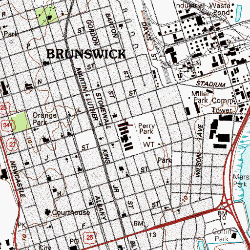 Topographic Map of Sarah Molette Junior High School, GA