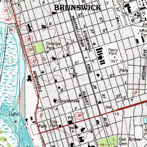 Topographic Map of Second Presbyterian Church, GA