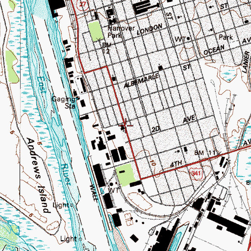 Topographic Map of Southside Baptist Church, GA