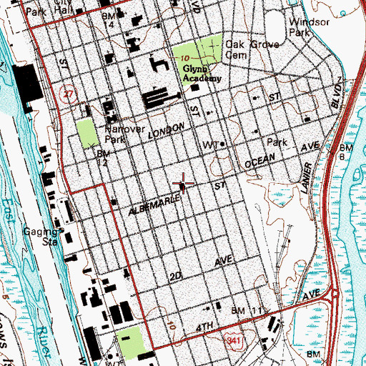 Topographic Map of Southside Church of God, GA