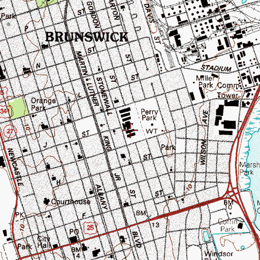 Topographic Map of Viola Burroughs Elementary School, GA