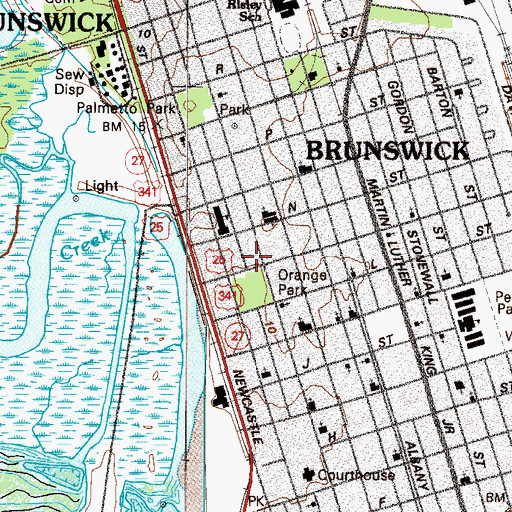 Topographic Map of Wesleyan Methodist Church, GA