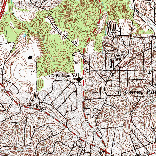 Topographic Map of Williams Elementary School, GA