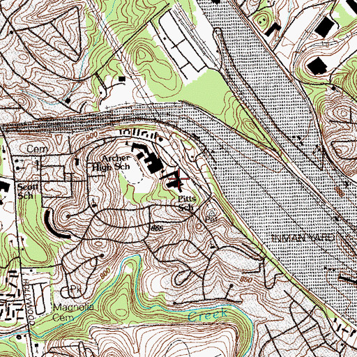 Topographic Map of Benjamin S Carsons Honors Preparatory Academy, GA