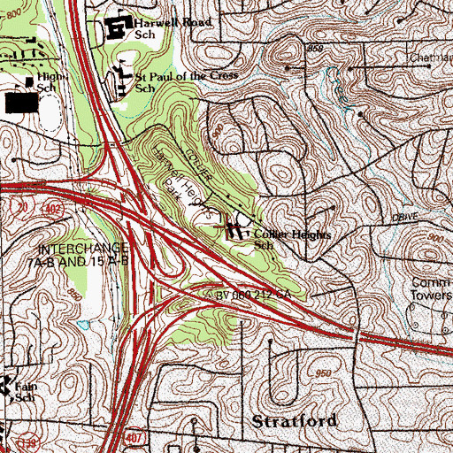 Topographic Map of Collier Heights Elementary School, GA