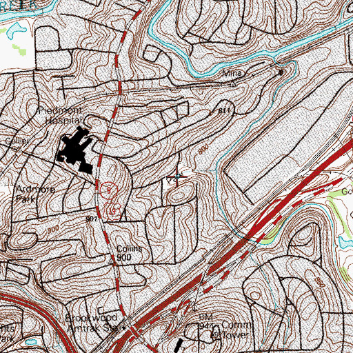 Topographic Map of Dale Way Park, GA