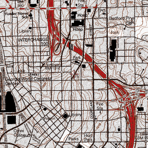 Topographic Map of Henry Ivy Park, GA