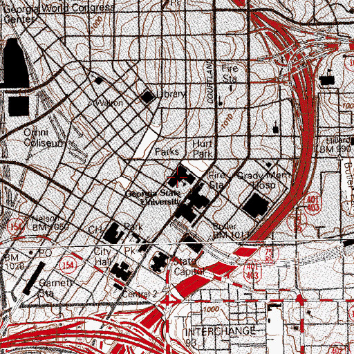 Topographic Map of Kell Hall, GA