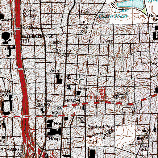 Topographic Map of Psychiatric Institute of Atlanta, GA