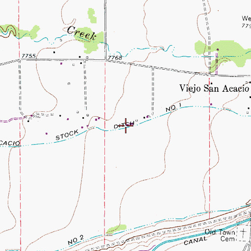 Topographic Map of San Acacio Stock Ditch Number 1, CO