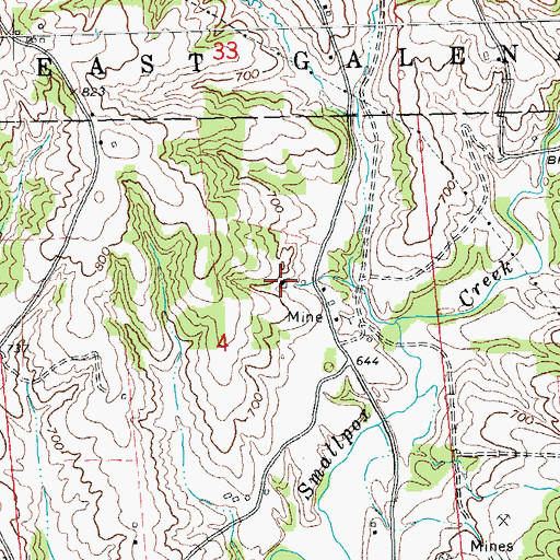 Topographic Map of Blackjack Mine, IL