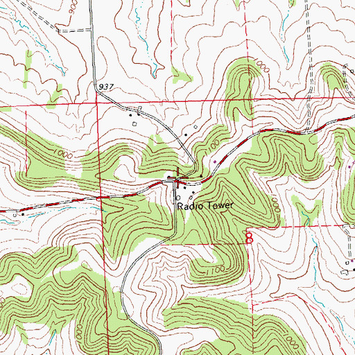 Topographic Map of Ford School (historical), IL