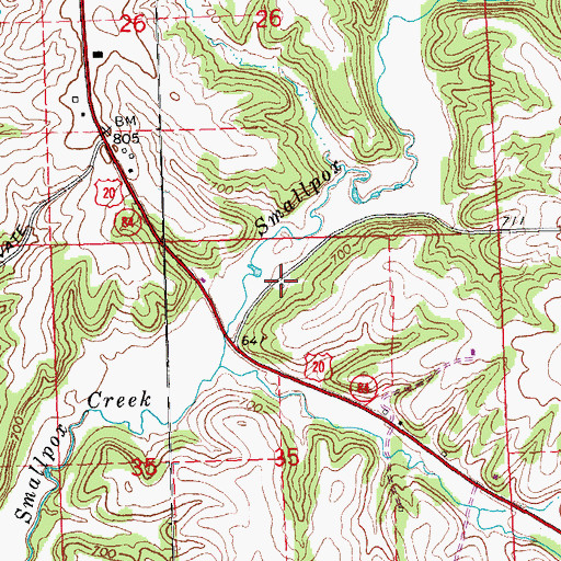 Topographic Map of Glen Hollow School (historical), IL