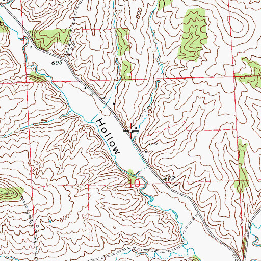 Topographic Map of Long Hollow School (historical), IL