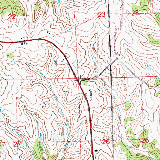 Topographic Map of Mount Hope School (historical), IL