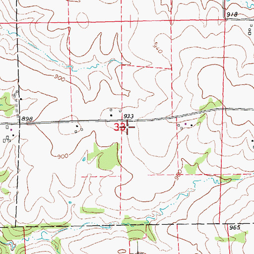 Topographic Map of Mount Zion School (historical), IL