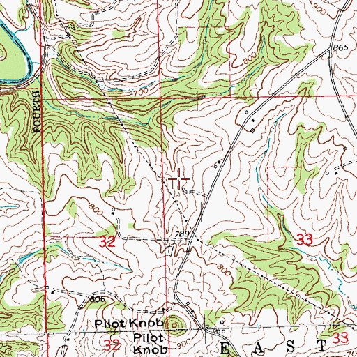 Topographic Map of Pilot Knob Mine, IL