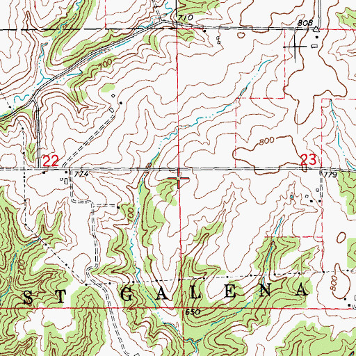 Topographic Map of Tenstrike Mine, IL