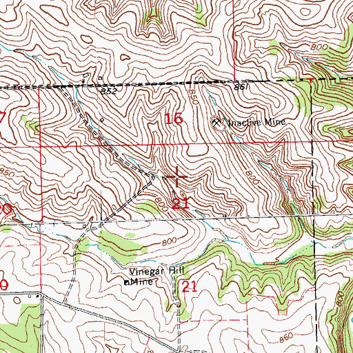 Topographic Map of Unity Mine, IL
