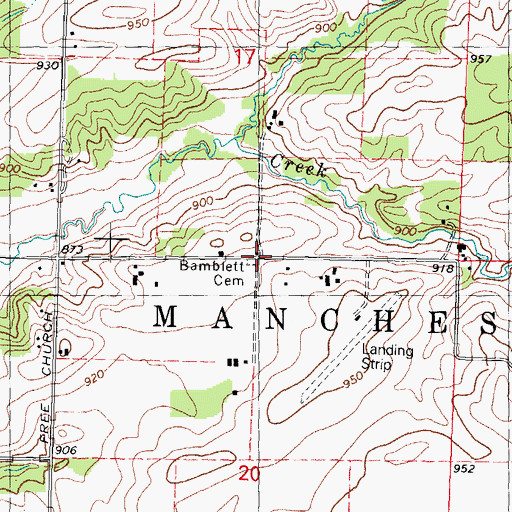 Topographic Map of Bamblett School (historical), IL
