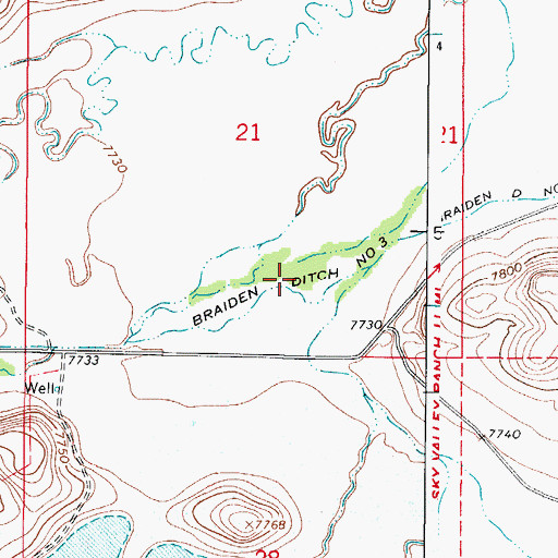 Topographic Map of Braiien Ditch Number 3, CO