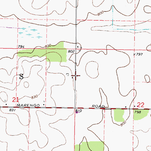 Topographic Map of Denny School (historical), IL