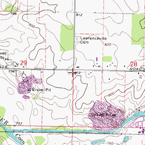 Topographic Map of Lawrence School (historical), IL