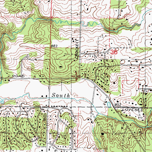 Topographic Map of Burroak School (historical), IL