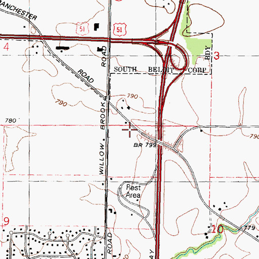 Topographic Map of Hayward School (historical), IL