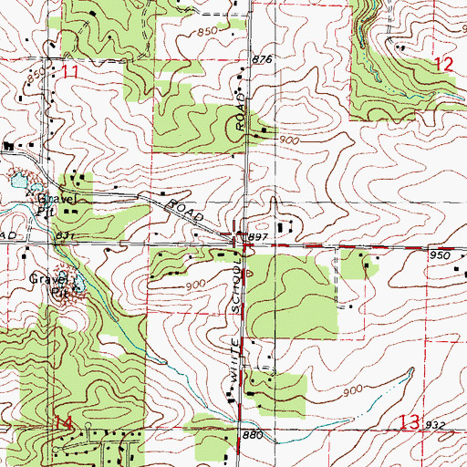Topographic Map of White School (historical), IL