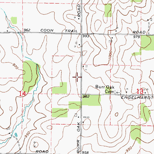 Topographic Map of Burr Oak School (historical), IL