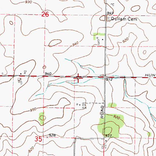 Topographic Map of Dullam School (historical), IL