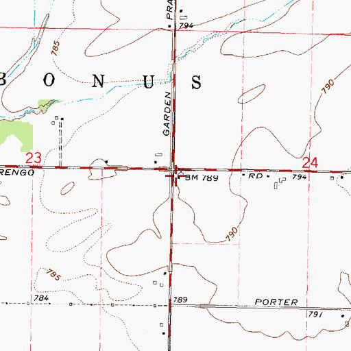 Topographic Map of Porter School (historical), IL