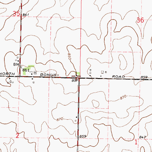 Topographic Map of Willard School (historical), IL