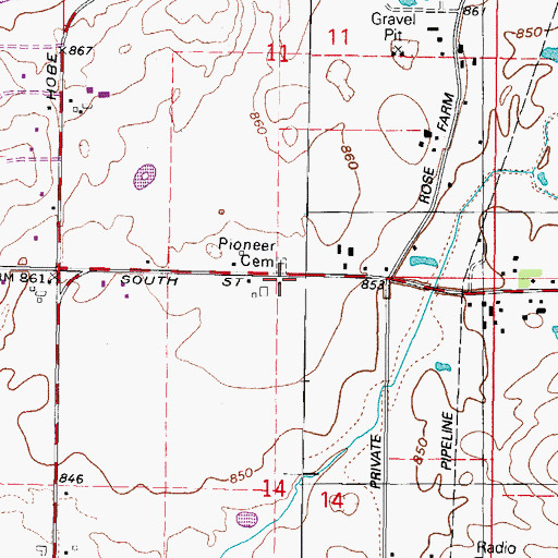 Topographic Map of Bayrd School (historical), IL