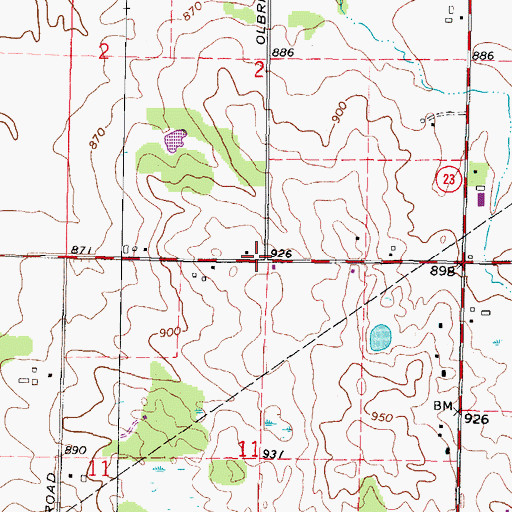 Topographic Map of Burr Oak School (historical), IL