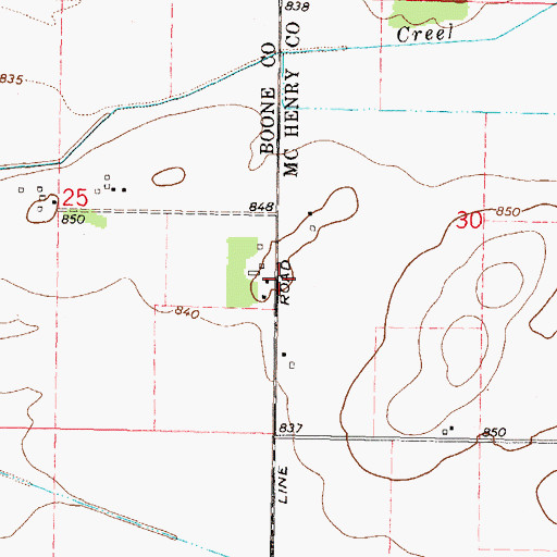 Topographic Map of County Line School (historical), IL