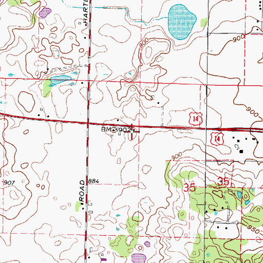 Topographic Map of Hughes School (historical), IL