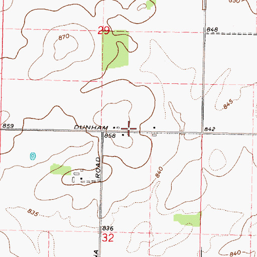 Topographic Map of Island School (historical), IL