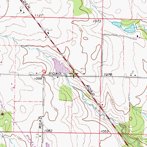 Topographic Map of Kingsley School (historical), IL