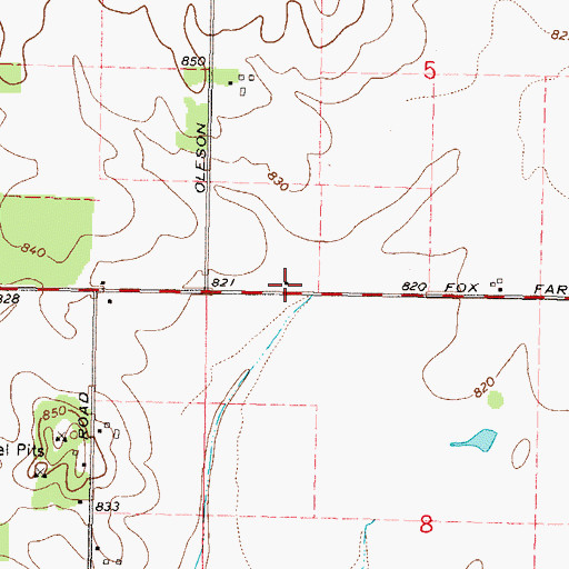 Topographic Map of Olcott School (historical), IL