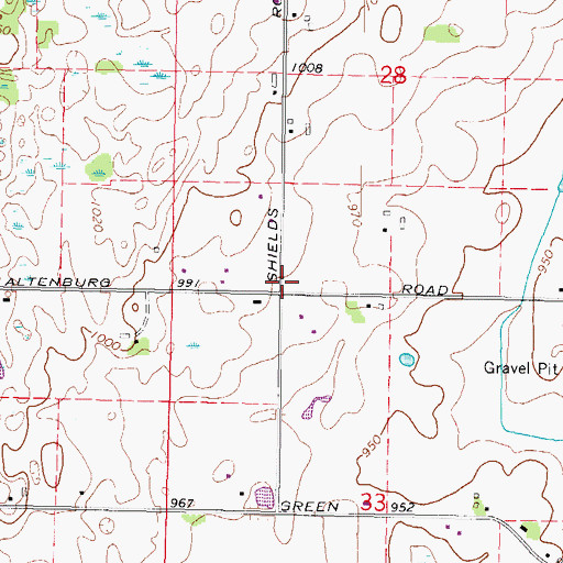 Topographic Map of Shields School (historical), IL