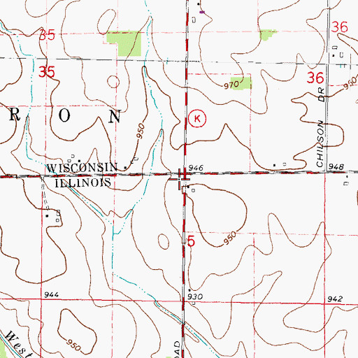 Topographic Map of State Line School (historical), IL