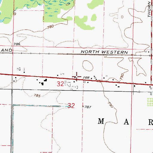 Topographic Map of Thorne School (historical), IL