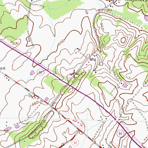 Topographic Map of Bear Run, MD